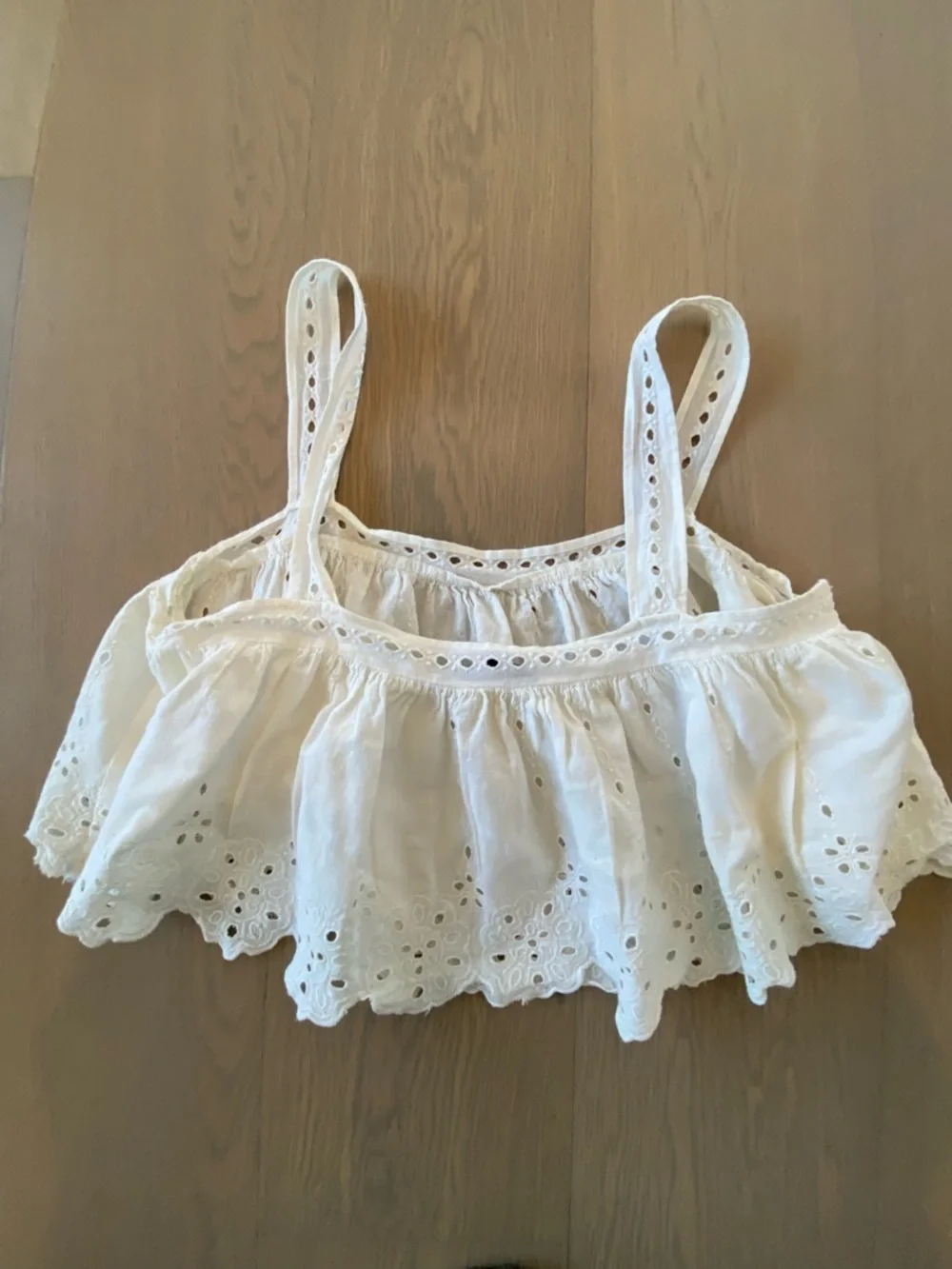 Zara White Cotton Crop Top l - Picture 5 of 6